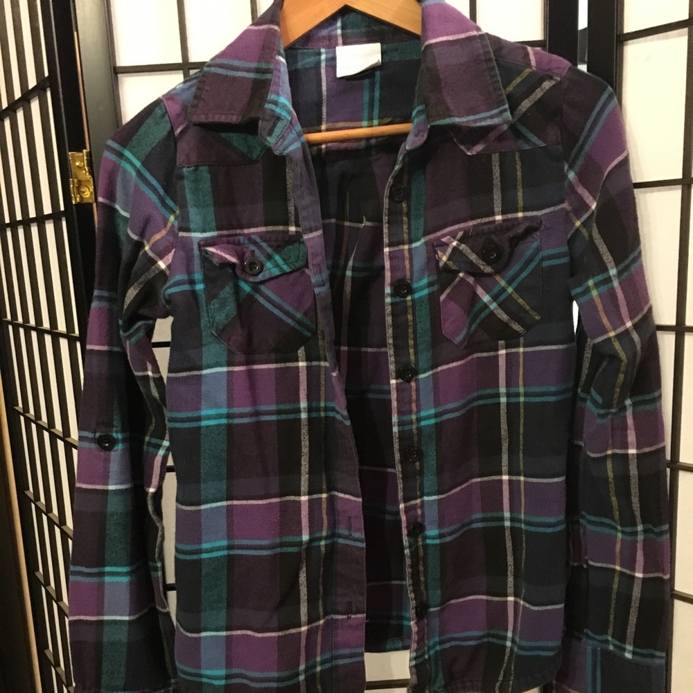 Purple and black O'Neill flannel.